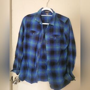 Blue green flannel